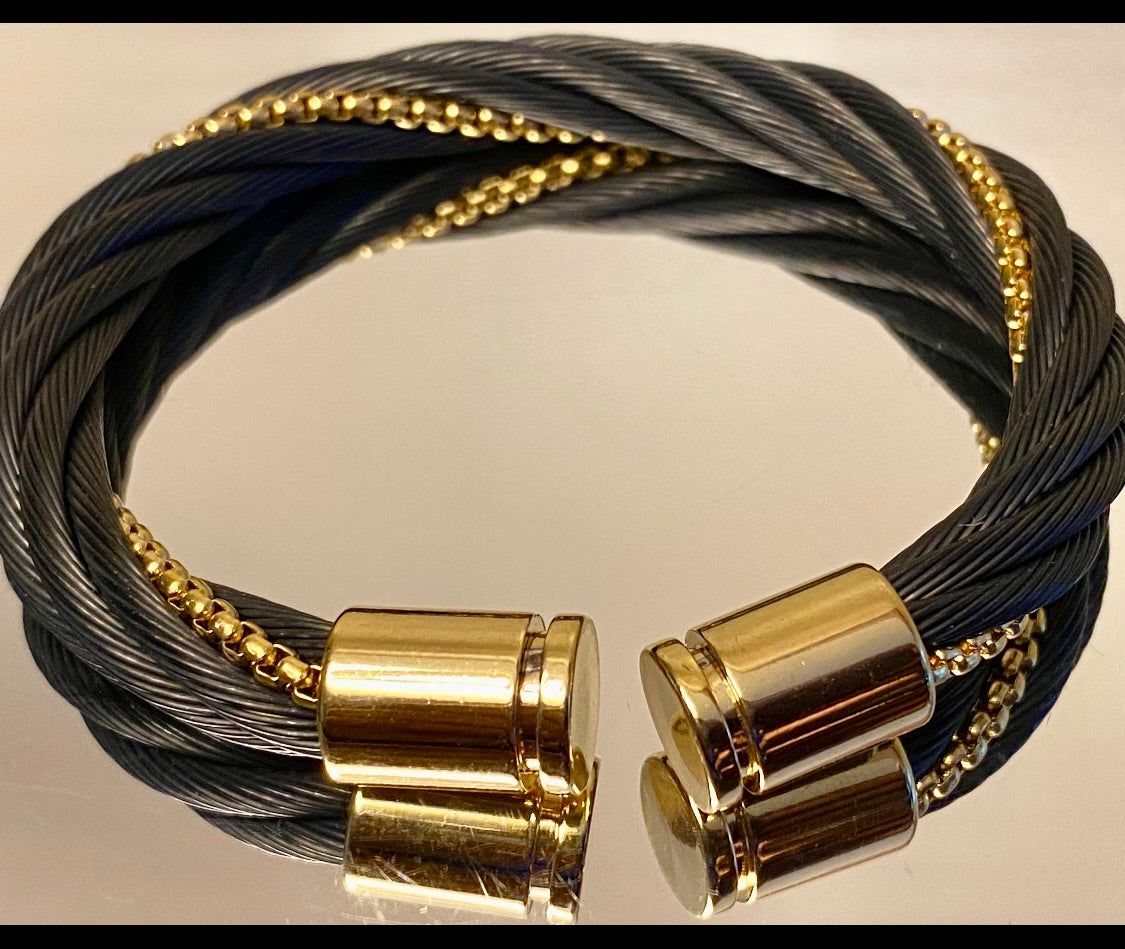 "Energize with Elegance: Crazy Lace and Lava Rock Gemstone Bracelet"