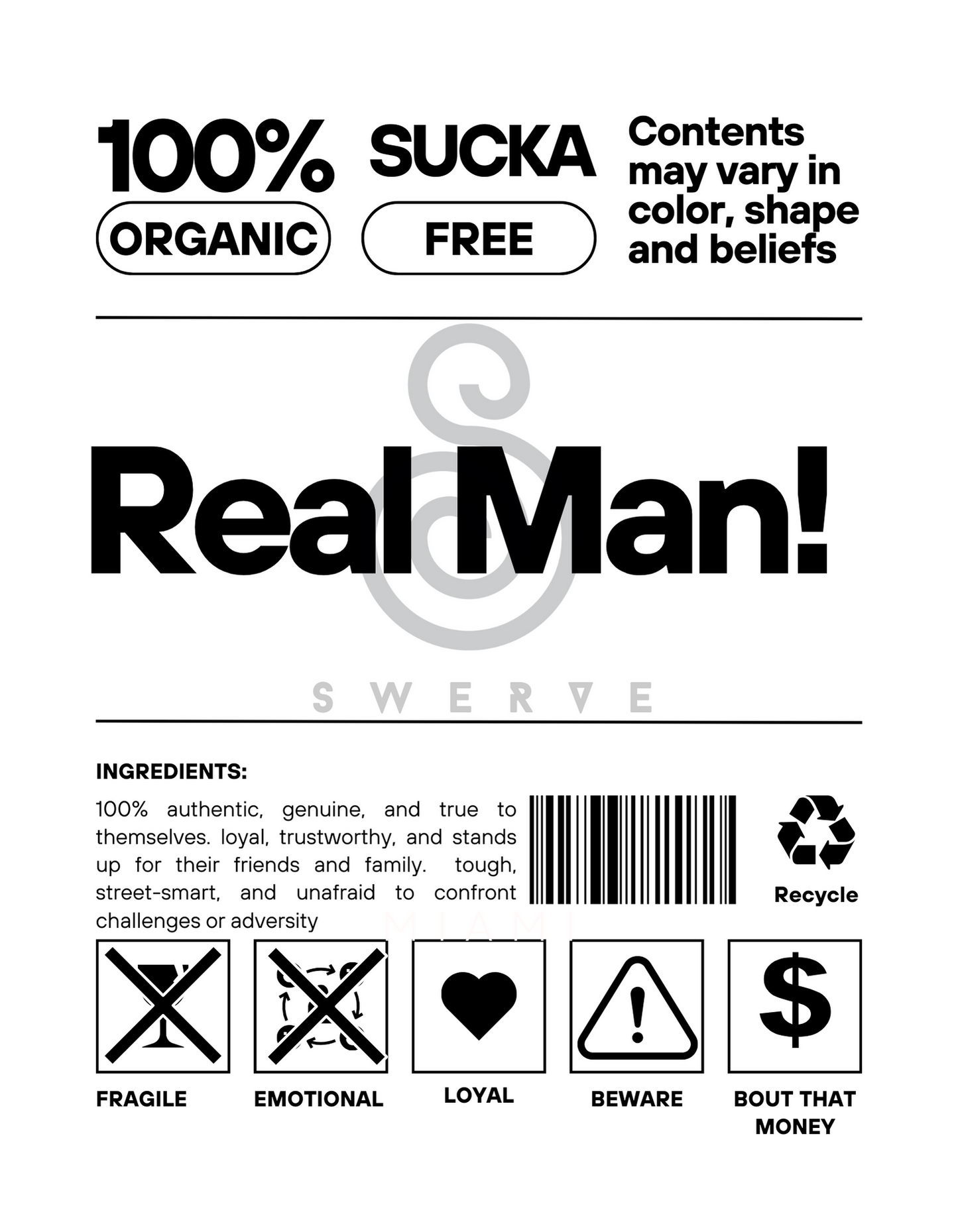 Authentic Gentlemen: The 100% Real Man T-Shirt